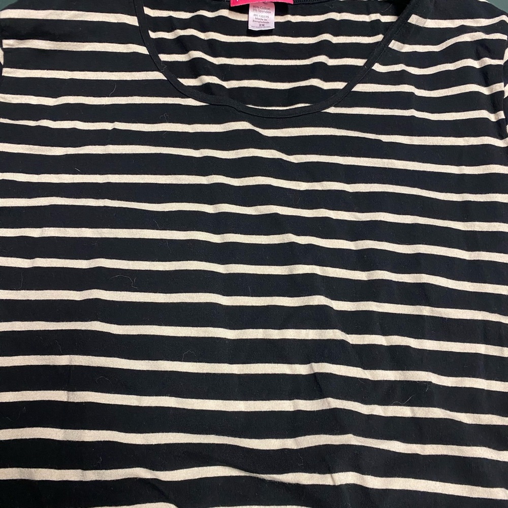 Black and tan long sleeve striped maternity Tshirt